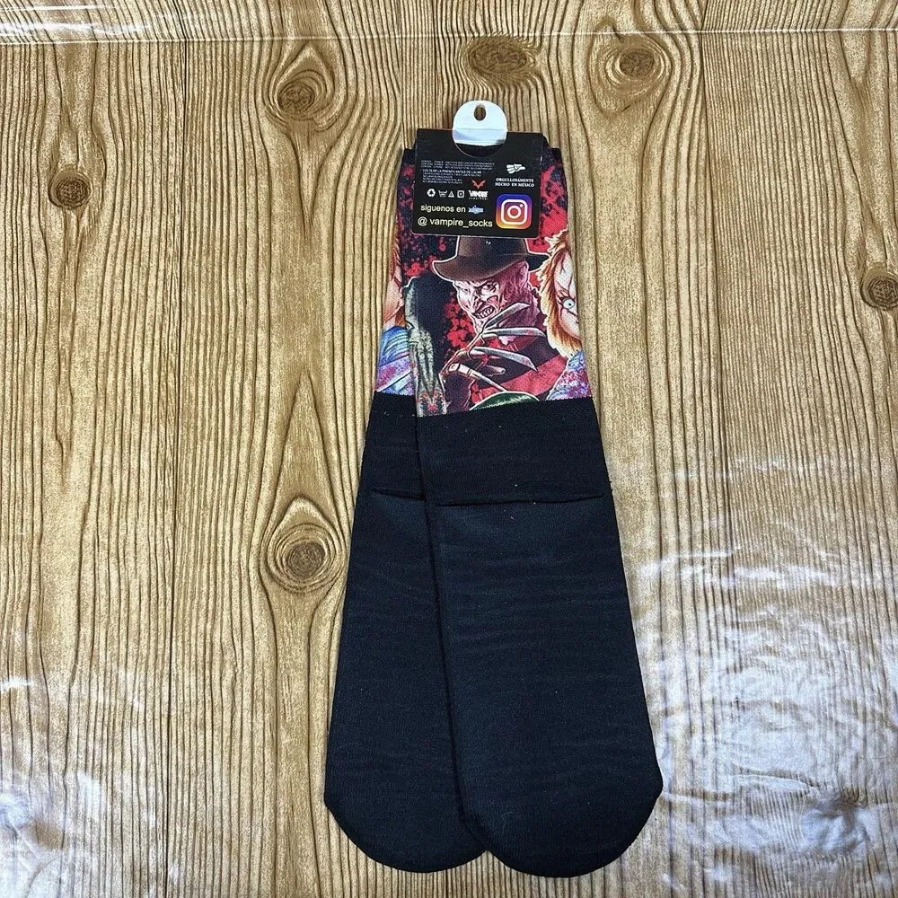 Horror Villains Crew Socks One Size‎ Midcalf Unisex Chucky Freddy Kruger Dracula